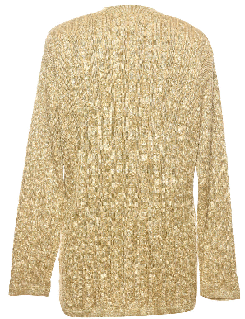 Lurex Thread Pattern Cardigan - M