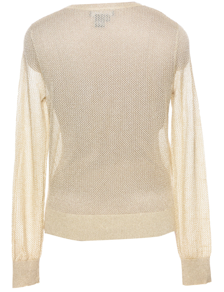 Lurex Thread Pattern Cardigan - L