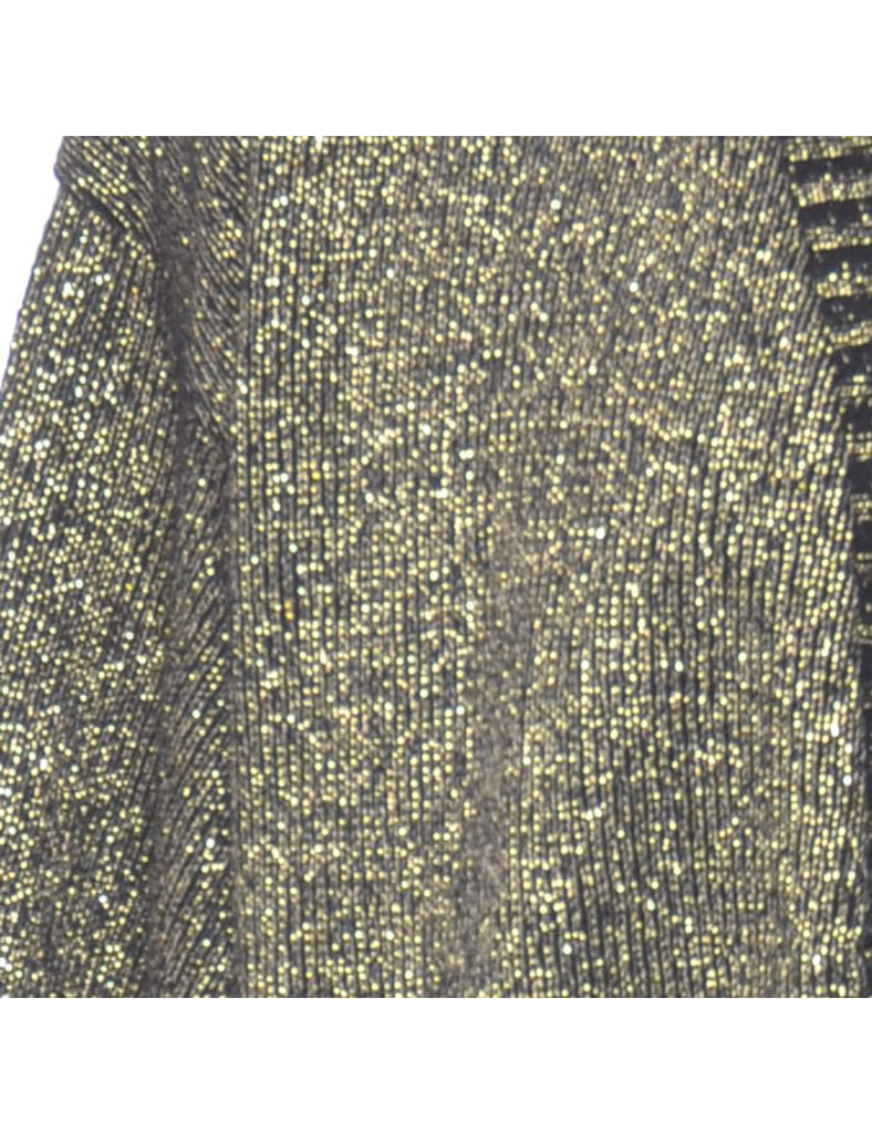 Lurex Thread Pattern Cardigan - L