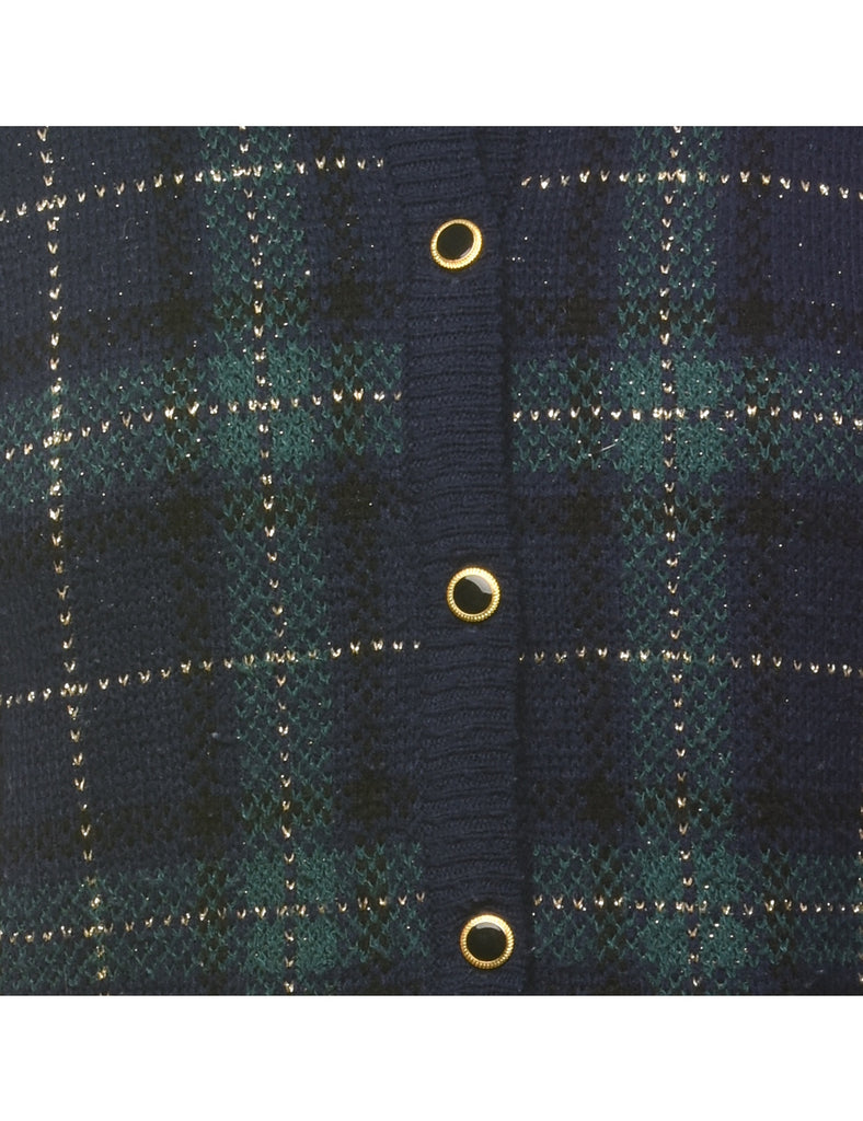 Lurex Thread Pattern Cardigan - S