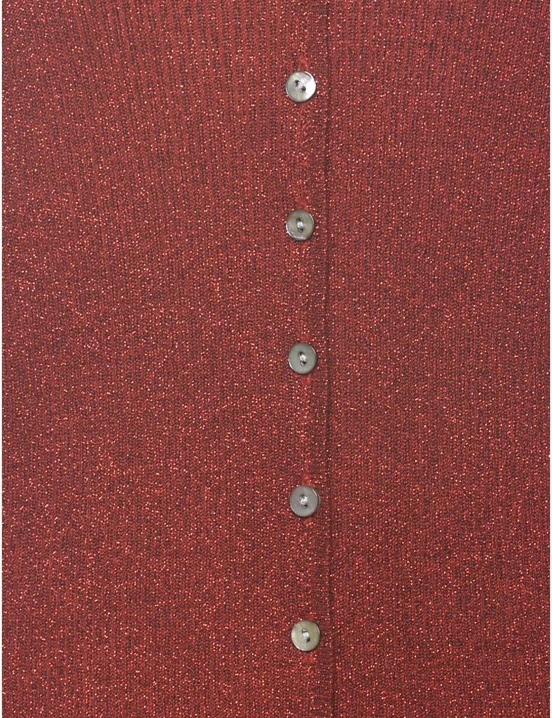 Lurex Thread Pattern Cardigan - S