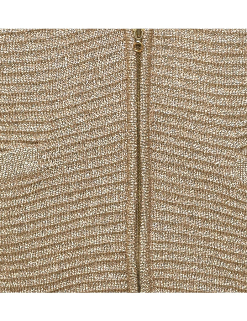 Lurex Thread Pattern Cardigan - L