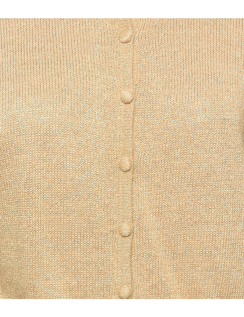 Lurex Thread Pattern Cardigan - M