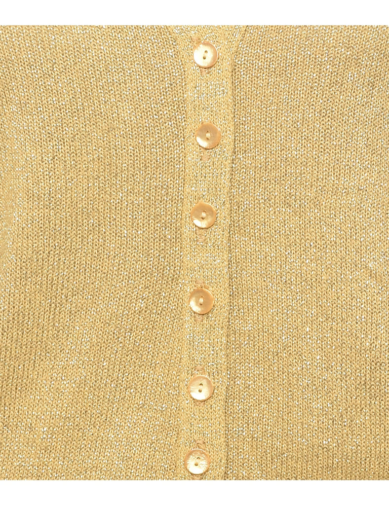 Lurex Thread Pattern Cardigan - L