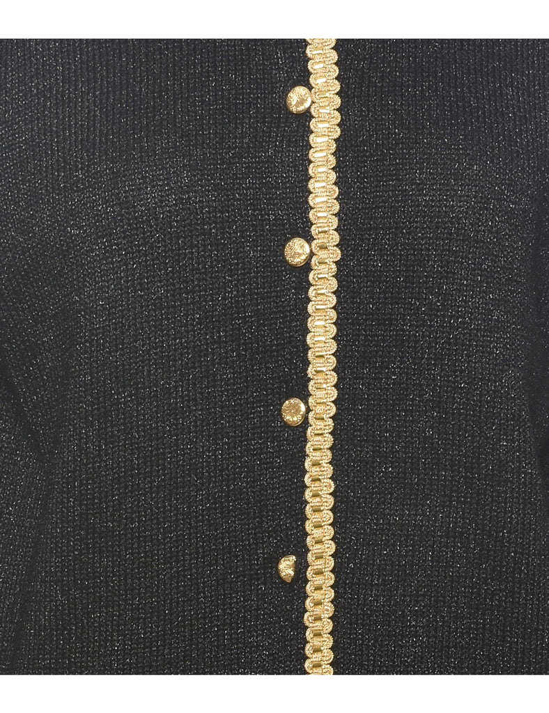 Lurex Thread Pattern Cardigan - S