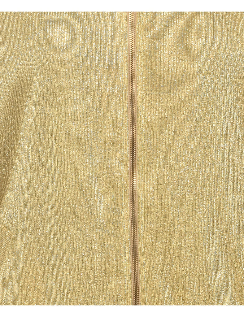 Lurex Thread Pattern Cardigan - L