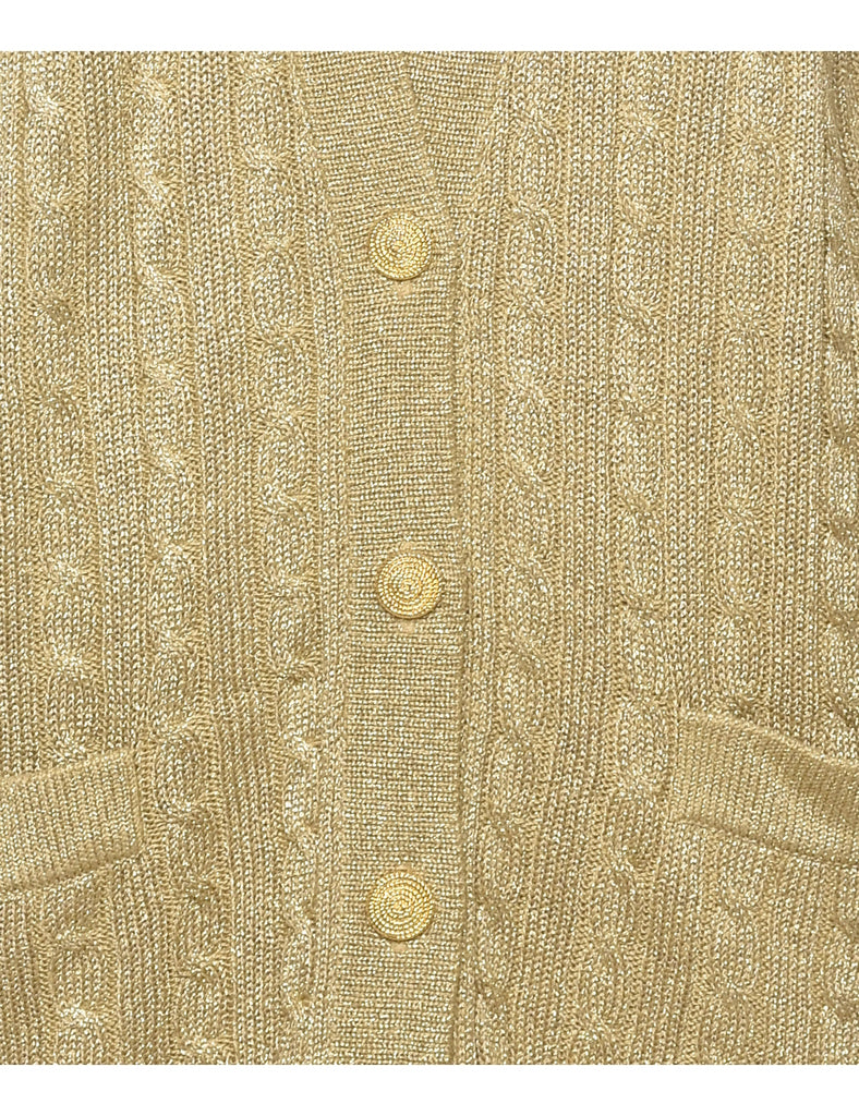 Lurex Thread Pattern Cardigan - M