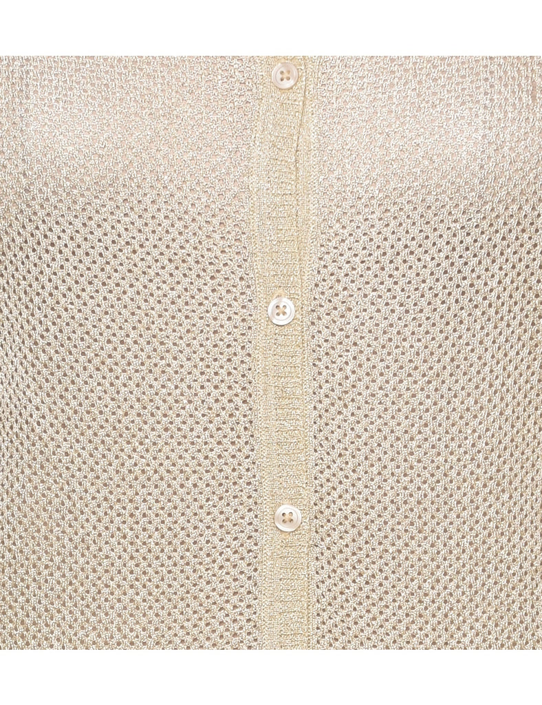 Lurex Thread Pattern Cardigan - L