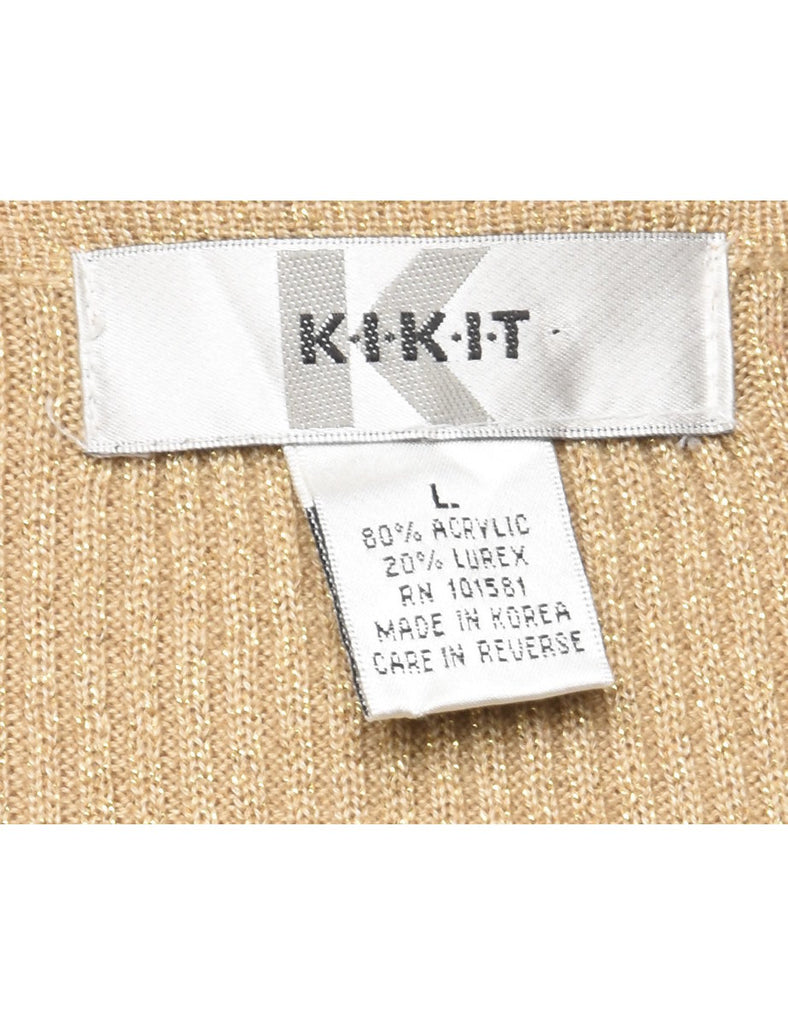 Lurex Thread Pattern Cardigan - L