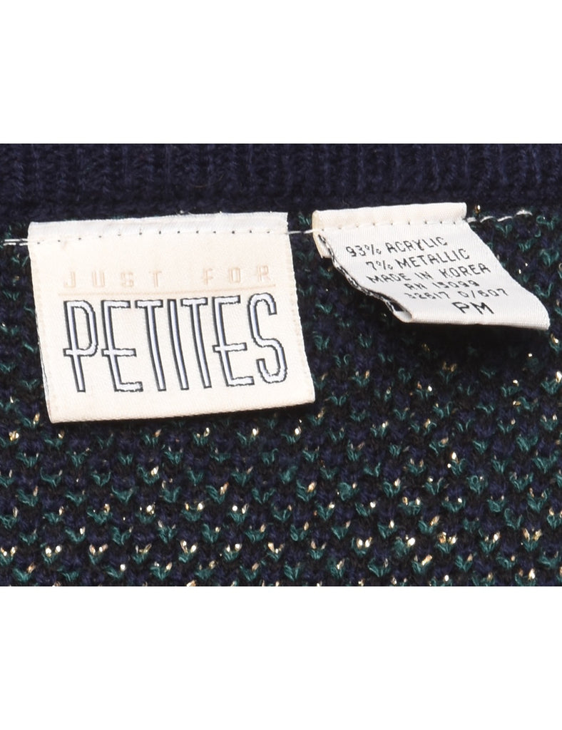 Lurex Thread Pattern Cardigan - S