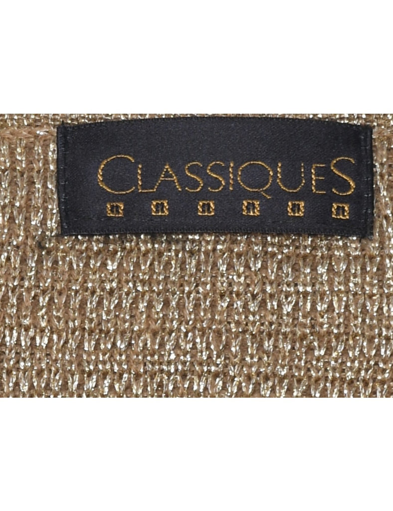 Lurex Thread Pattern Cardigan - L