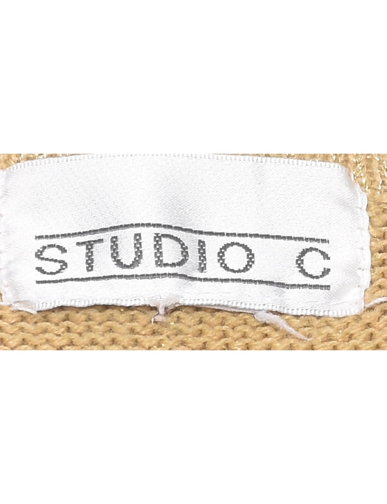 Lurex Thread Pattern Cardigan - M