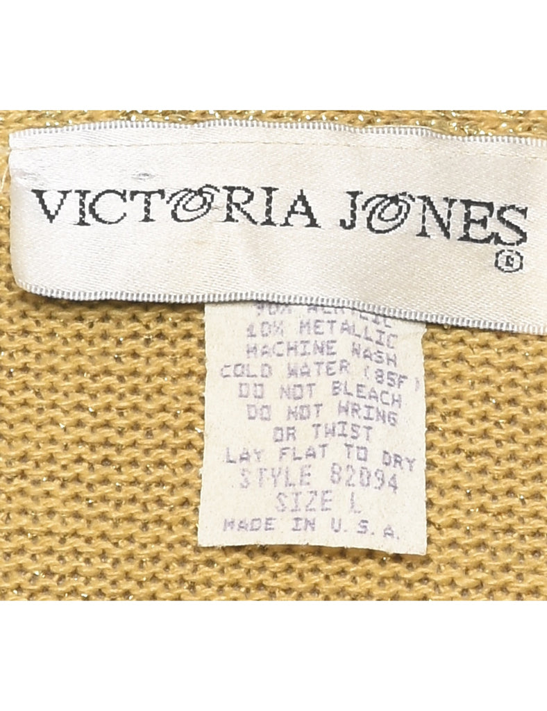 Lurex Thread Pattern Cardigan - L