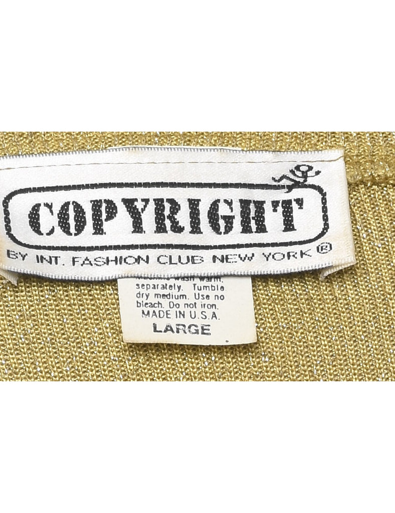 Lurex Thread Pattern Cardigan - L