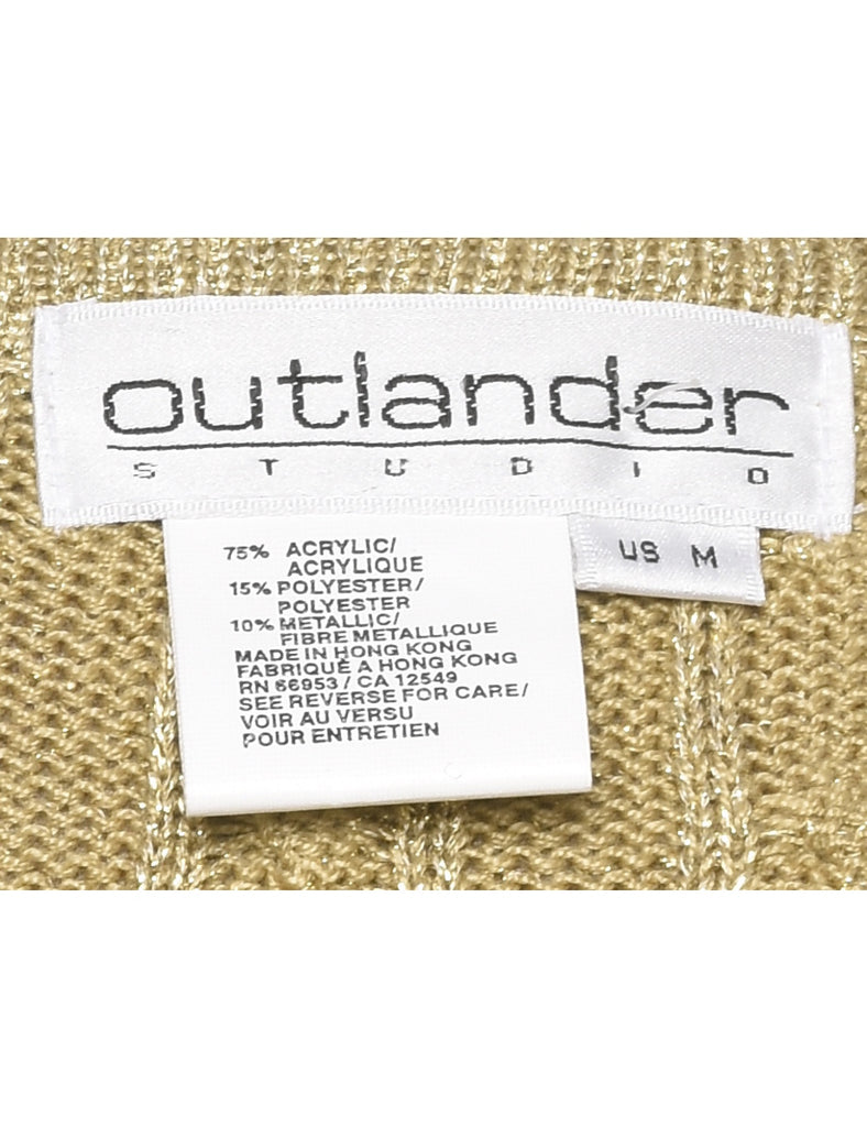 Lurex Thread Pattern Cardigan - M