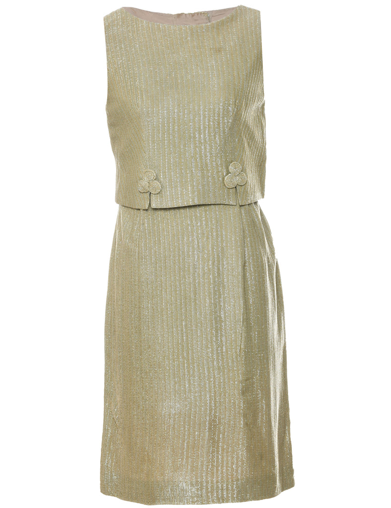 Lurex Thread Pattern Evening Dress - S