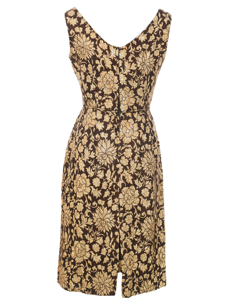 Lurex Thread Pattern Evening Dress - S