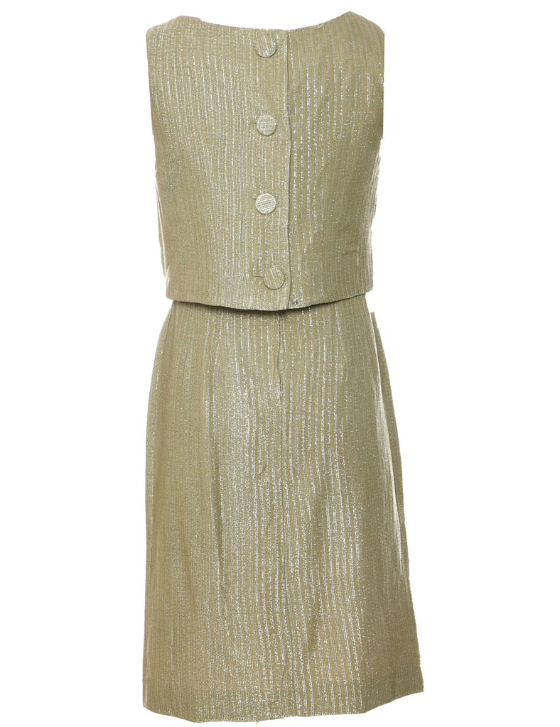 Lurex Thread Pattern Evening Dress - S