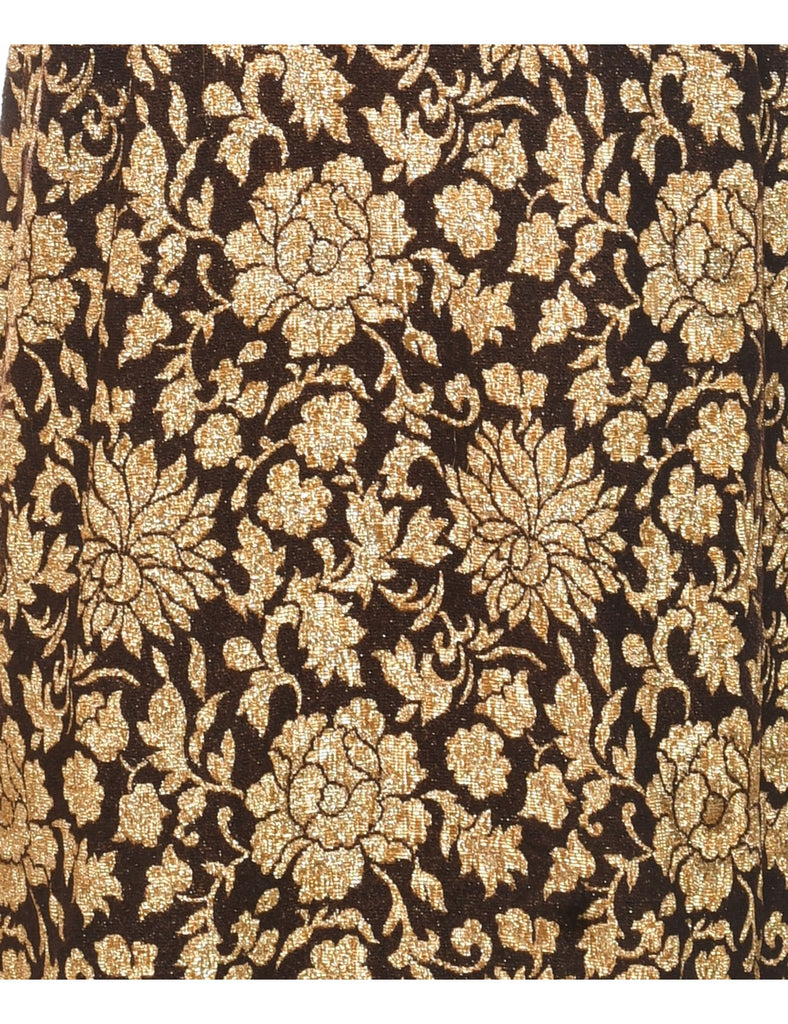 Lurex Thread Pattern Evening Dress - S