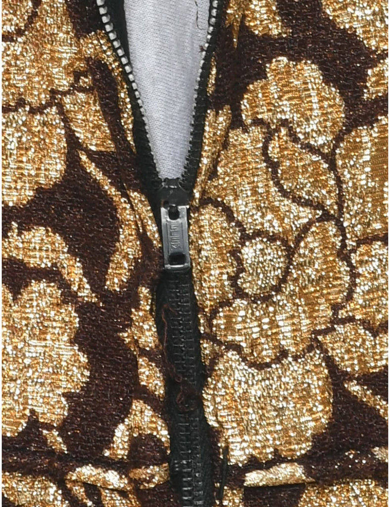 Lurex Thread Pattern Evening Dress - S