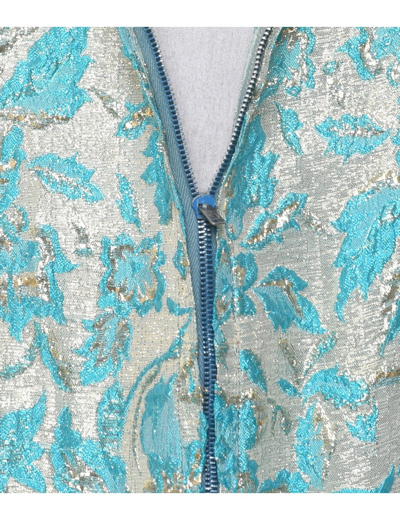 Lurex Thread Pattern Evening Dress - M