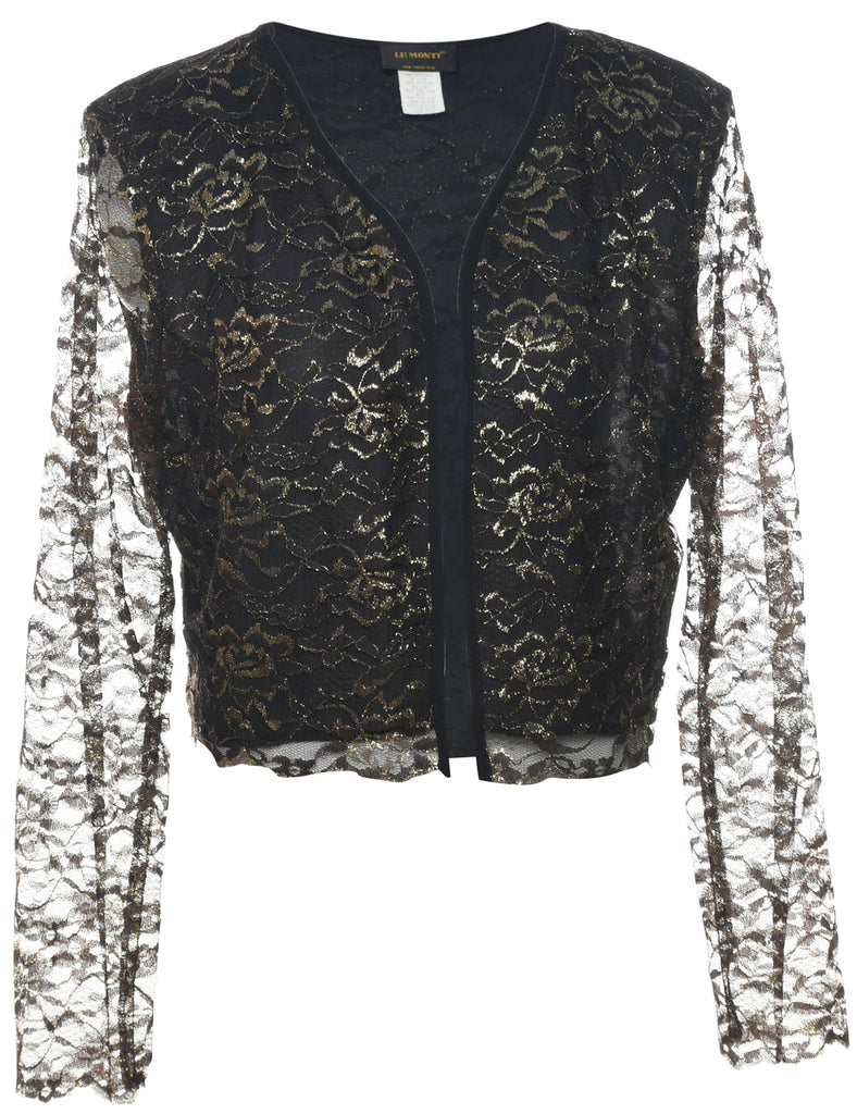 Lurex Thread Pattern Evening Jacket - L