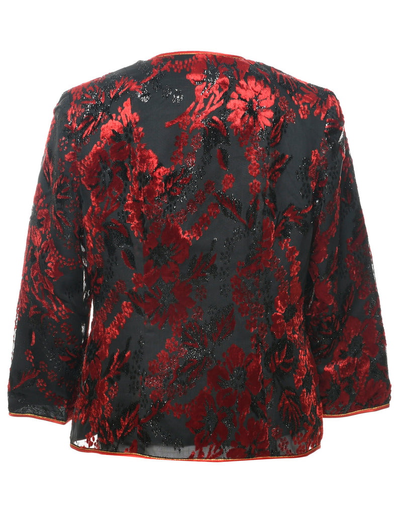 Lurex Thread Pattern Evening Jacket - M