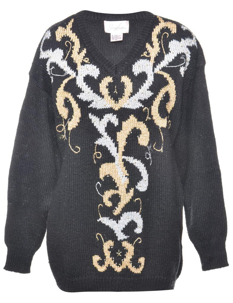 Lurex Thread Pattern Jumper - L