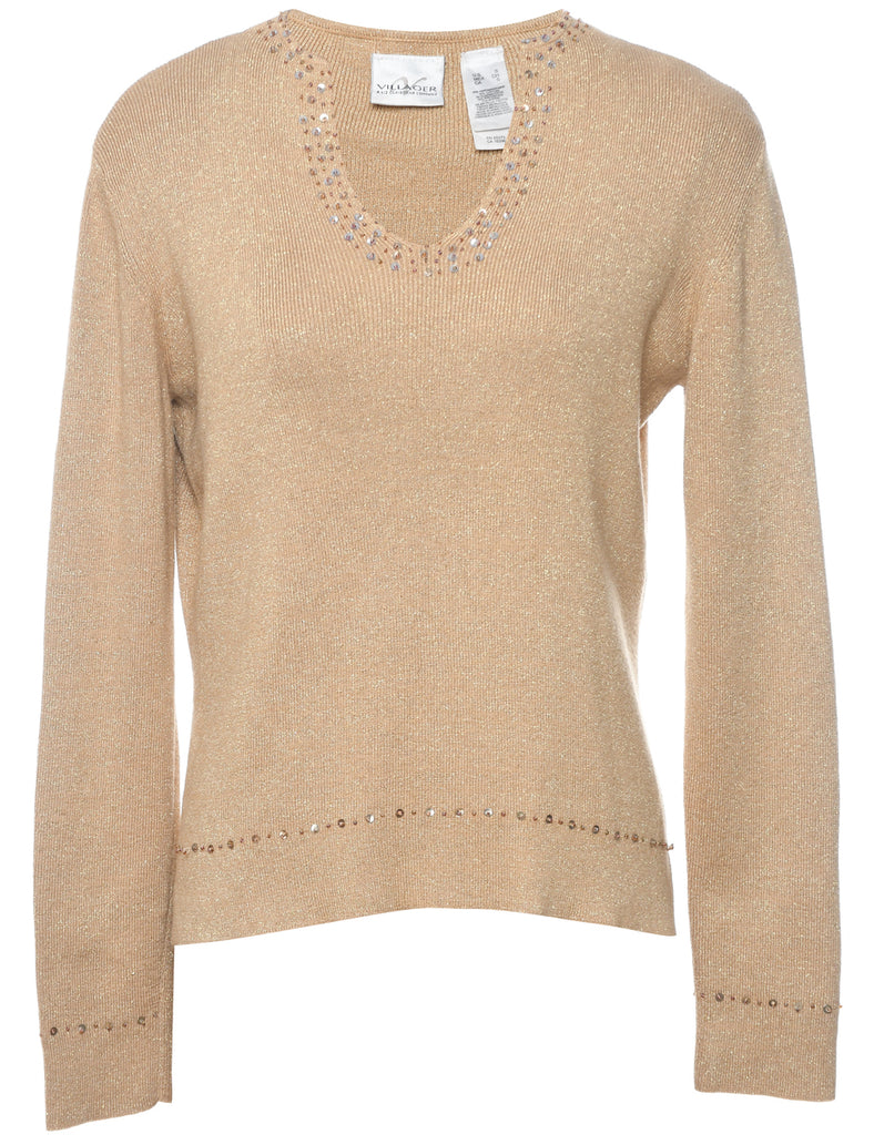 Lurex Thread Pattern Jumper - S