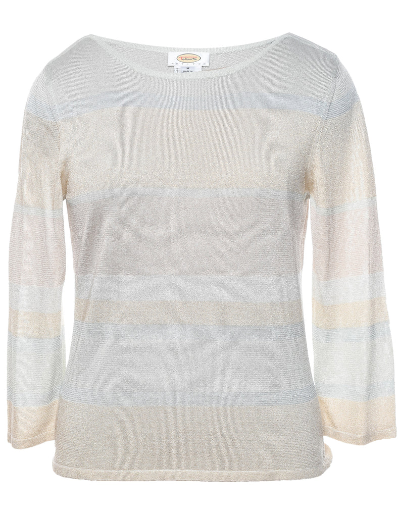 Lurex Thread Pattern Jumper - M