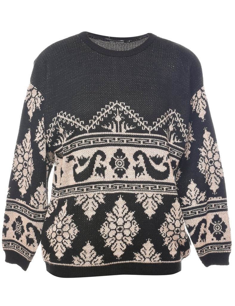 Lurex Thread Pattern Jumper - L