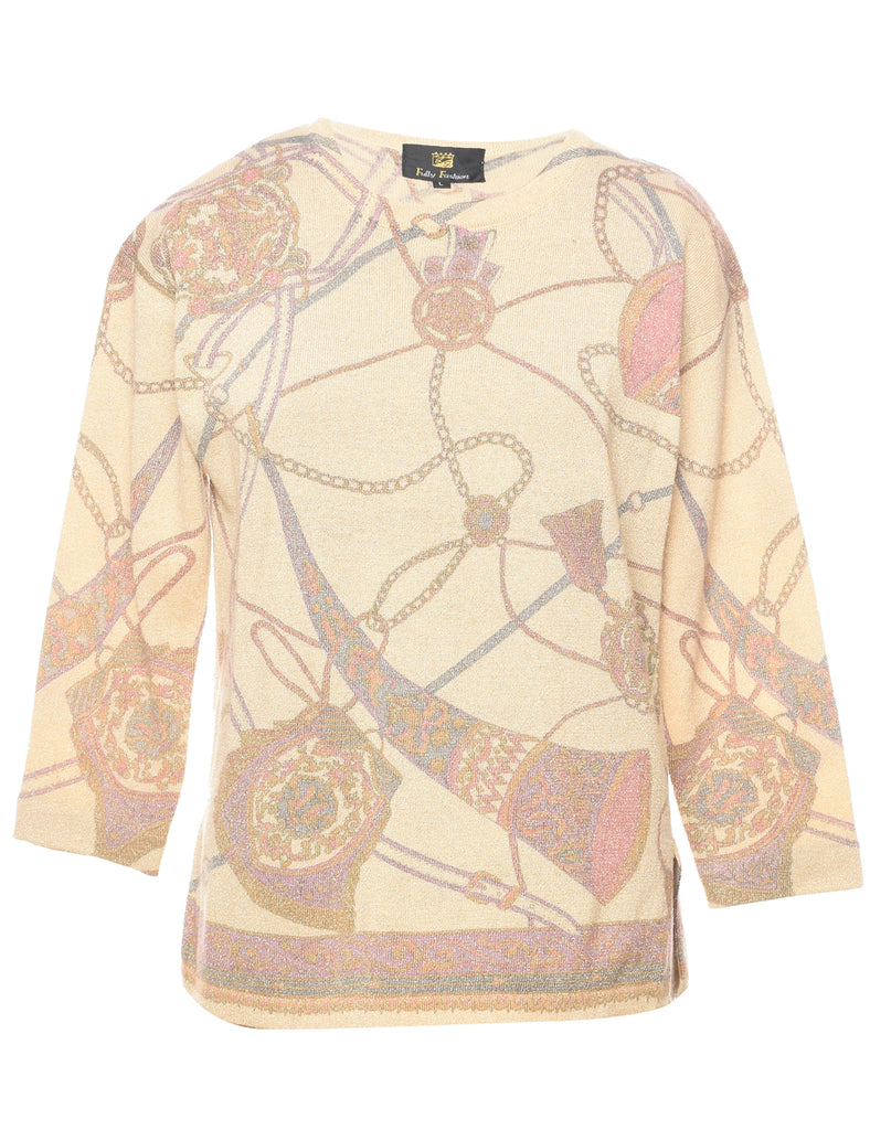 Lurex Thread Pattern Jumper - L