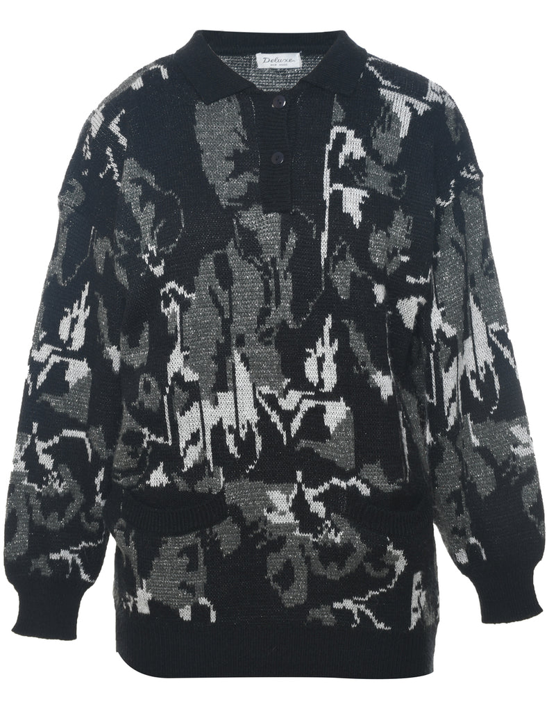 Lurex Thread Pattern Jumper - L