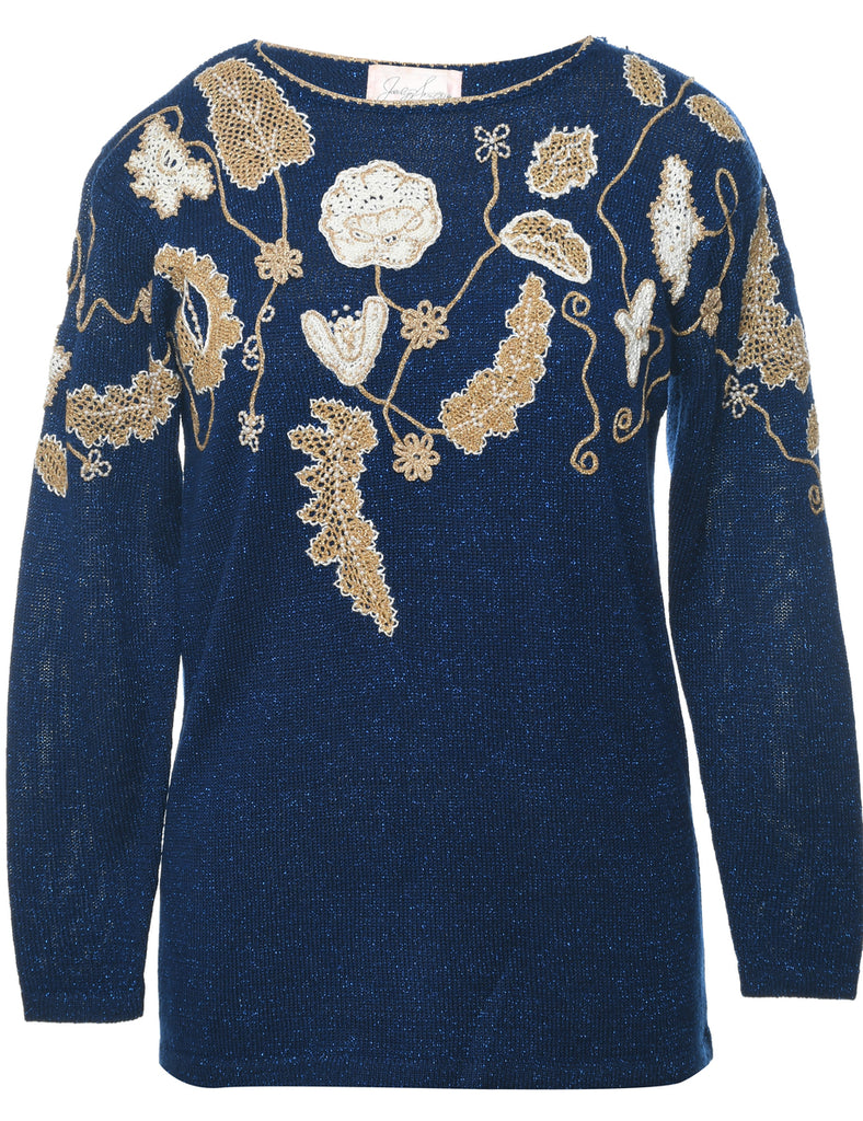 Lurex Thread Pattern Jumper - M