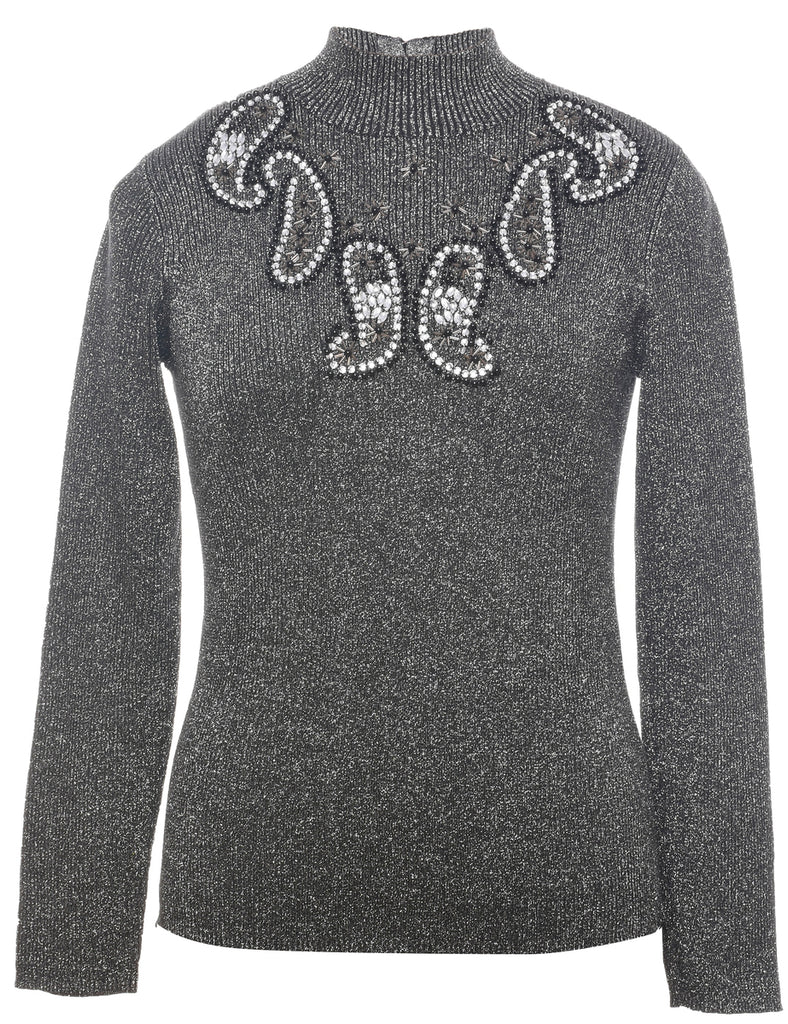 Lurex Thread Pattern Jumper - L