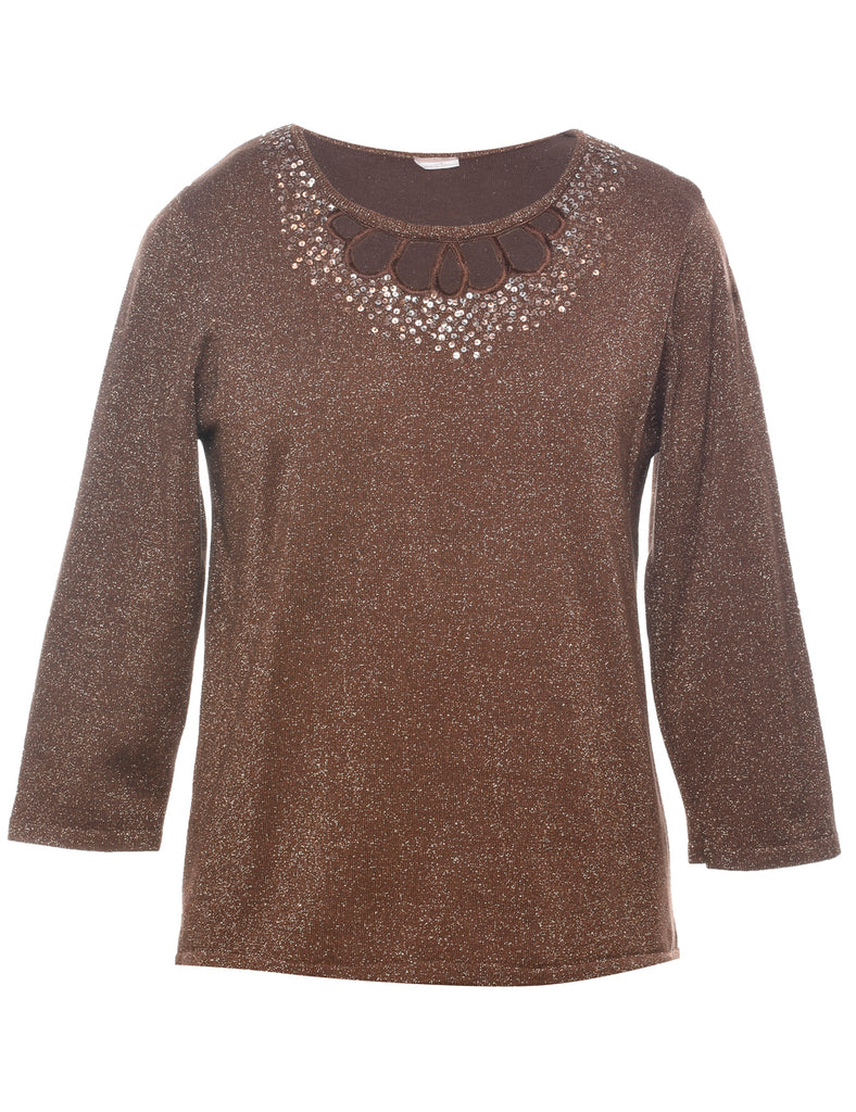 Lurex Thread Pattern Jumper - M