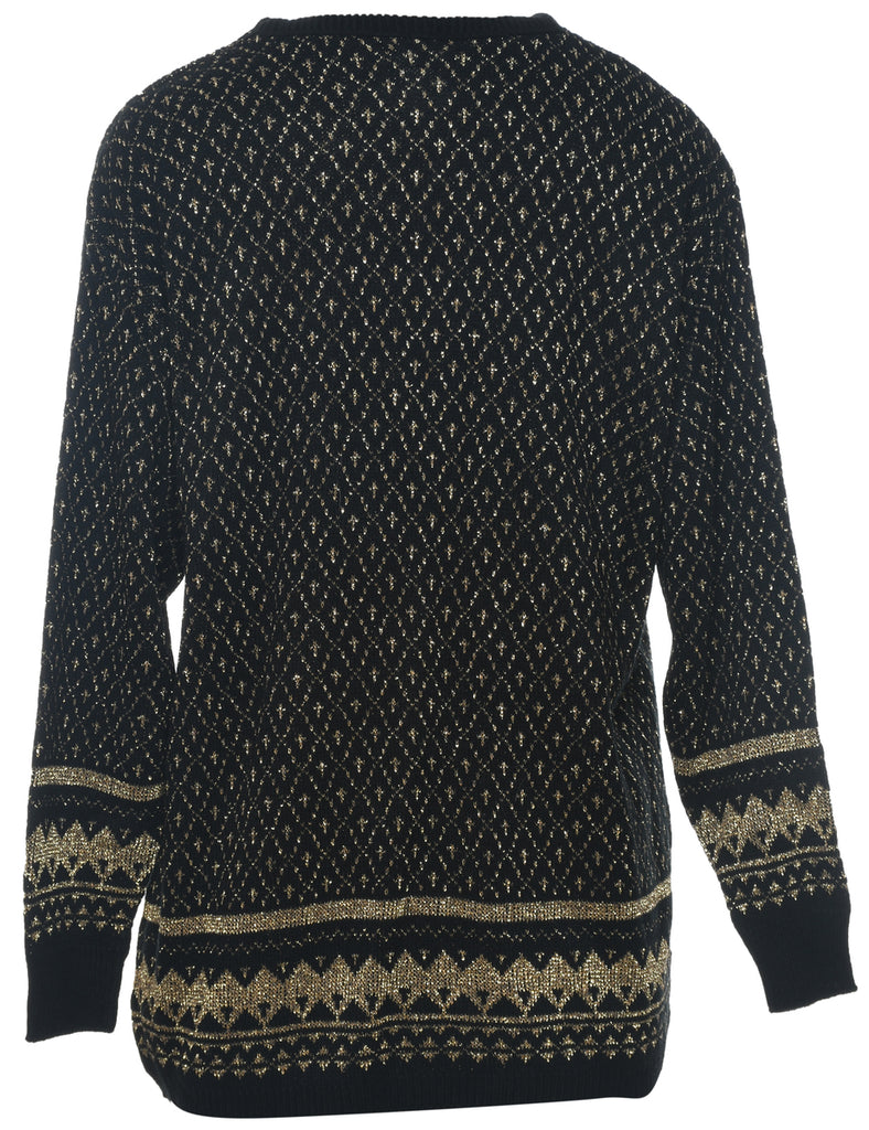 Lurex Thread Pattern Jumper - M