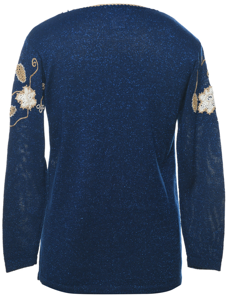 Lurex Thread Pattern Jumper - M