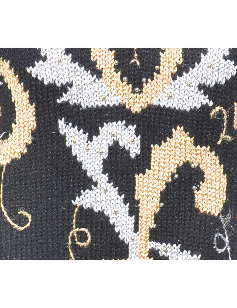 Lurex Thread Pattern Jumper - L