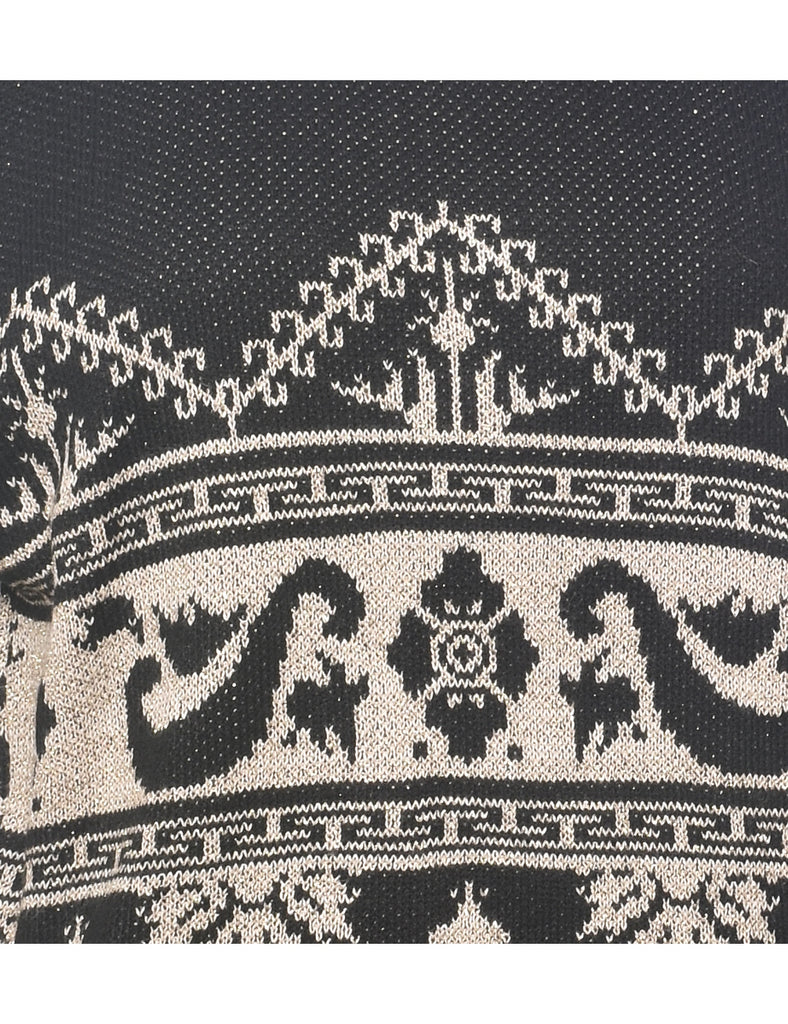 Lurex Thread Pattern Jumper - L