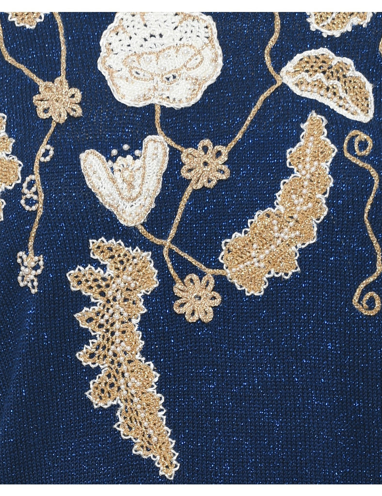 Lurex Thread Pattern Jumper - M