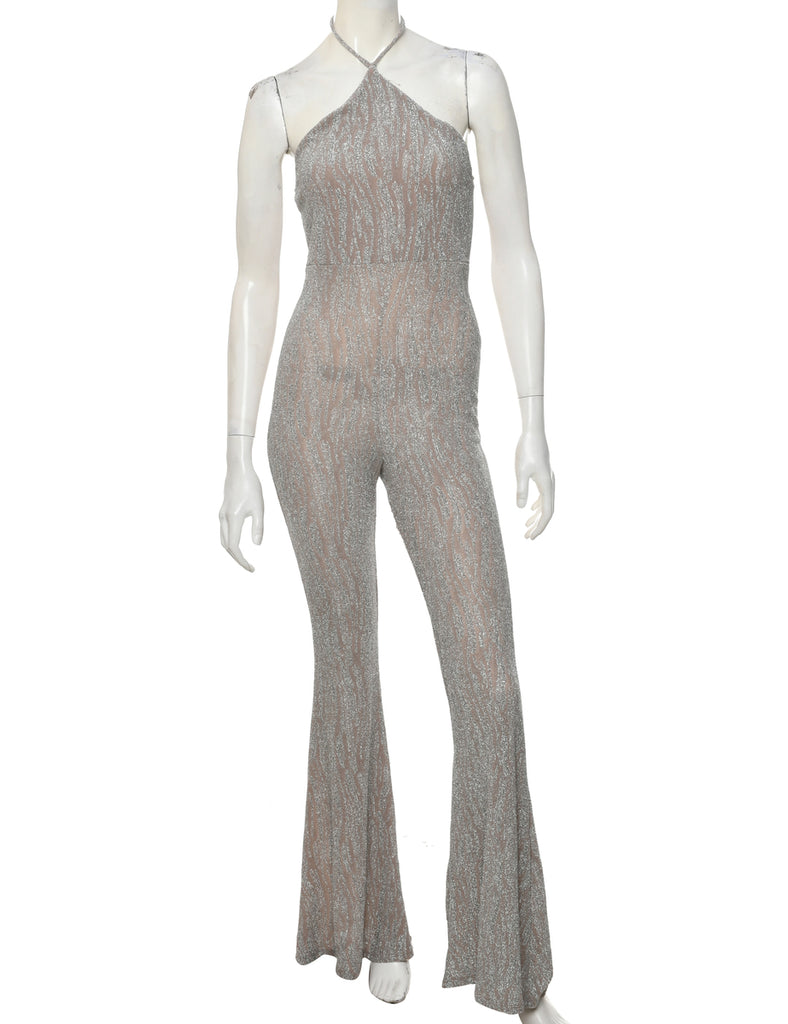 Lurex Thread Pattern Jumpsuit - XS