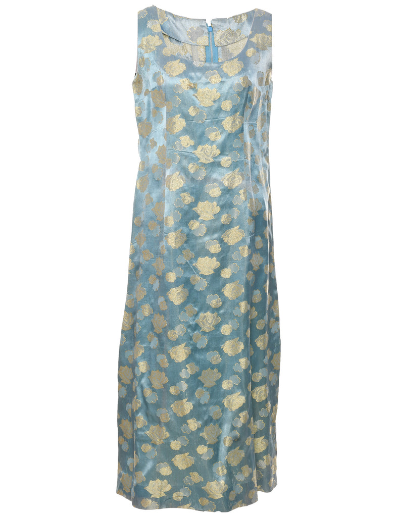 Lurex Thread Pattern Maxi Dress - M