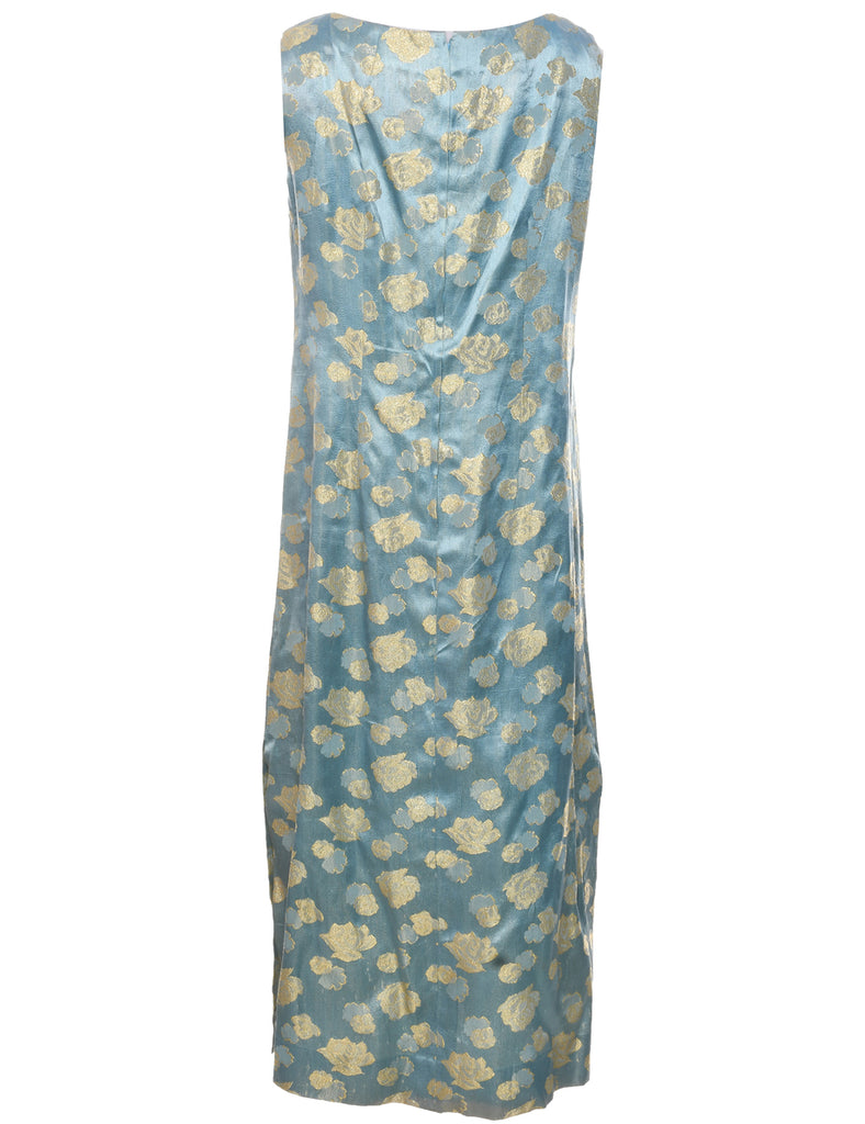 Lurex Thread Pattern Maxi Dress - M
