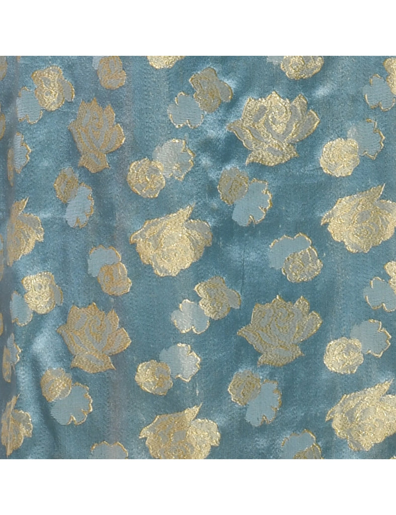 Lurex Thread Pattern Maxi Dress - M