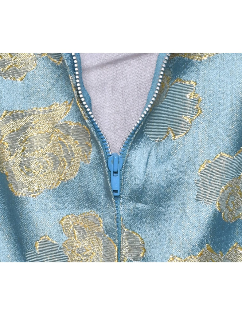 Lurex Thread Pattern Maxi Dress - M