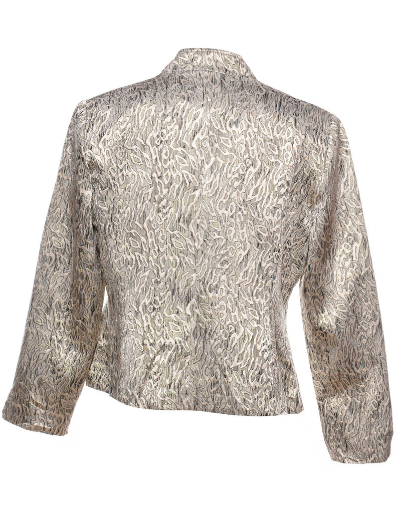 Lurex Thread Pattern Metallic Evening Jacket - L