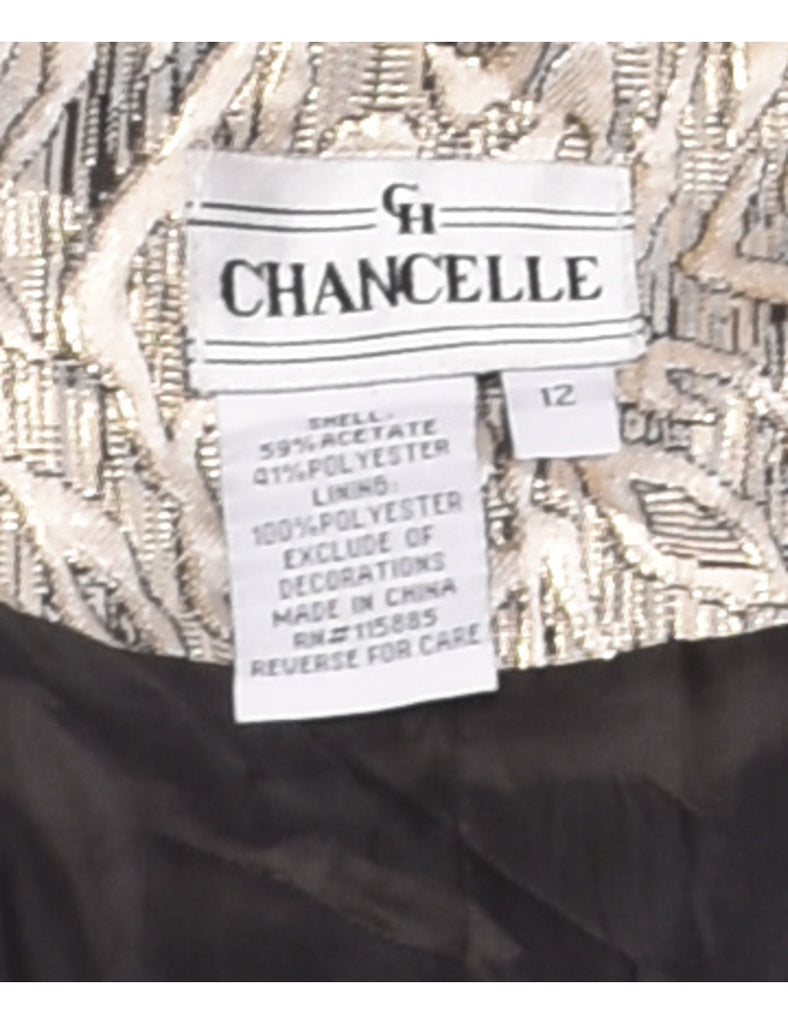 Lurex Thread Pattern Metallic Evening Jacket - L