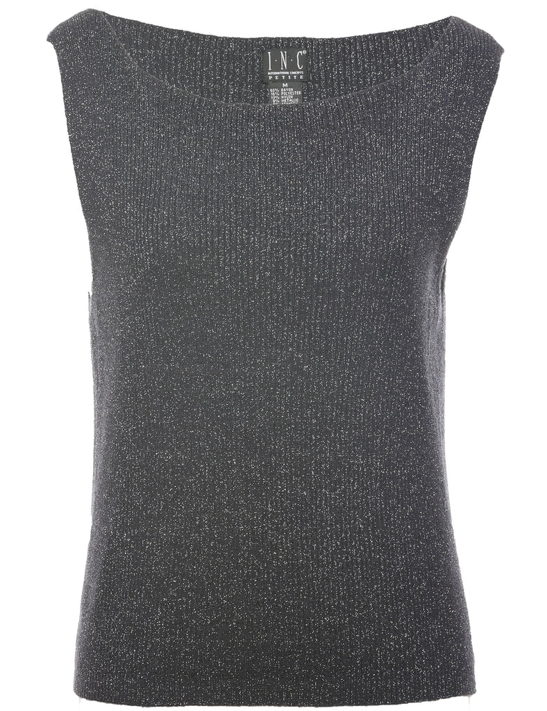 Lurex Thread Pattern Vest - M