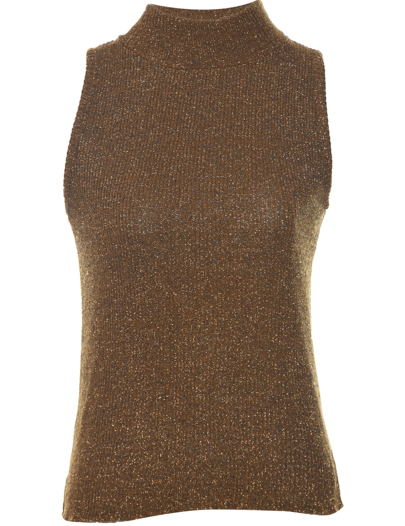 Lurex Thread Pattern Vest - XS